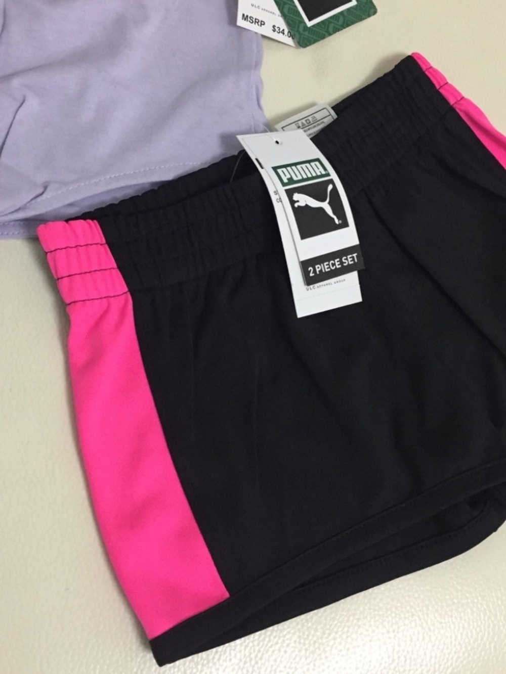 Puma cute pink purple shorts outfit - Picture 5 of 7